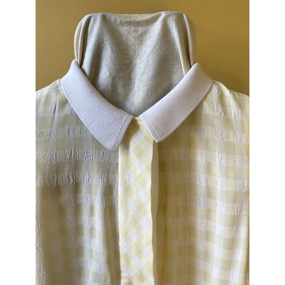 Sandro Paris Yellow Gingham Collar Sleeveless Mini Summer Dress Size 1 Small - Picture 4 of 10